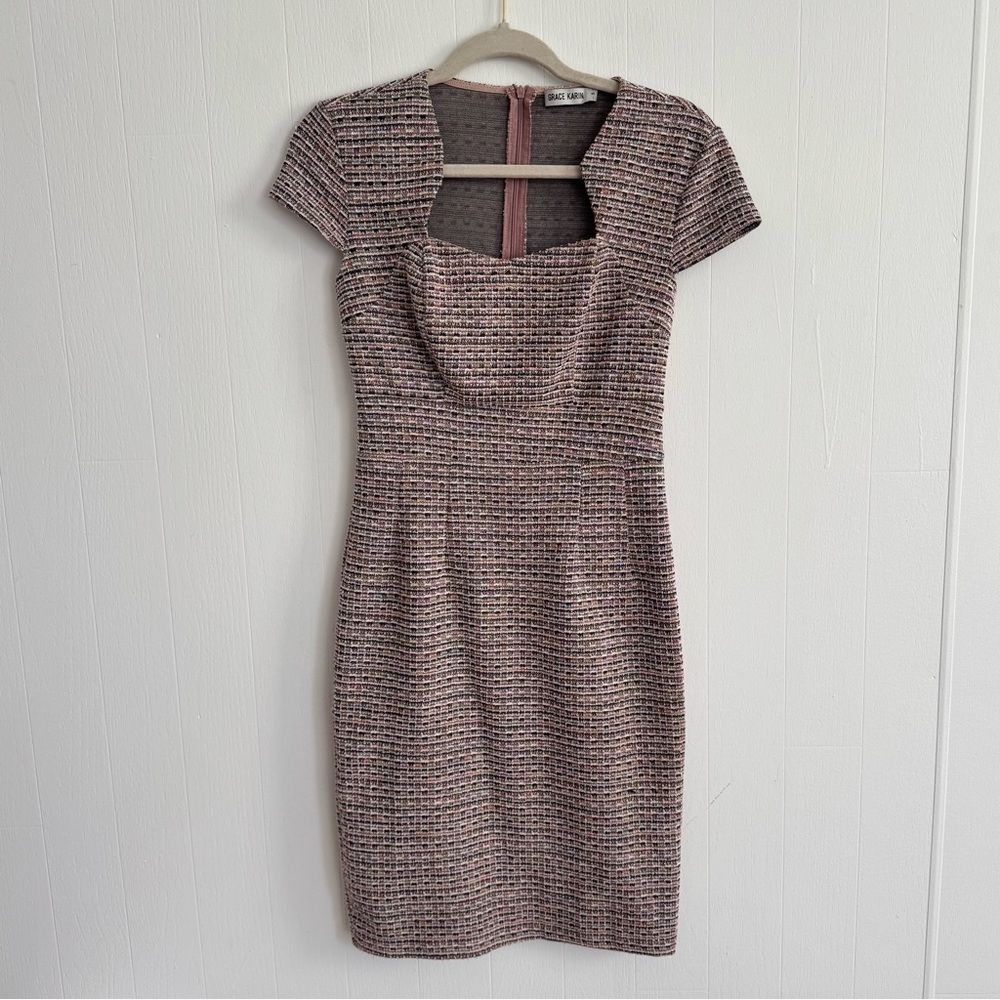 Pink Tweed Dress